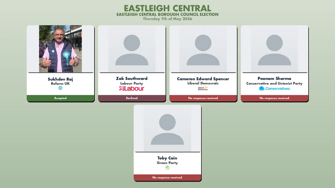 Video thumbnail for Eastleigh Central Ward hustings
