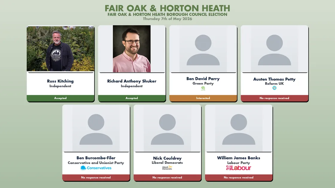 Video thumbnail for Fair Oak & Horton Heath Ward hustings