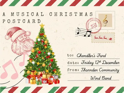 On sale 09 01 A Musical Christmas Postcard Image